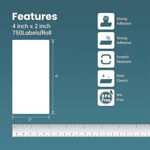12 Rolls 4" x 2" Thermal Labels - Image 2