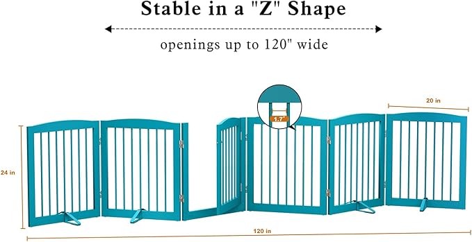 Freestanding Pet Gates with Walk Through Door, Dog Indoor Fence, Dog Gate - Image 6