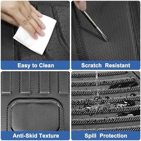 Floor Mats & Cargo Liner Compatible with 2022 2023 2024 2025 Jeep Wagoneer 8-Seat (NOT for 7-Seat/L/S/Grand Cherokee) Floor Liners Trunk Mat All Weather TPE Protection Car Floor Liners Full Set - Image 4