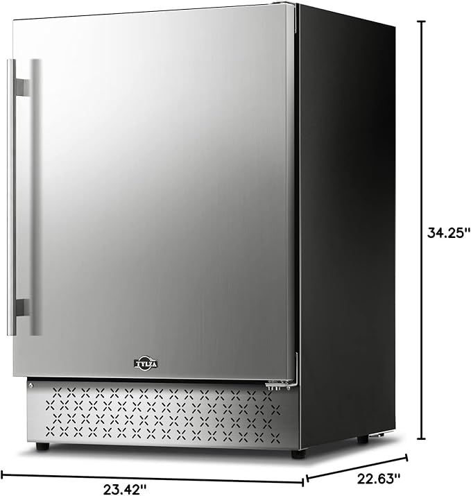Tylza Outdoor Beverage Refrigerator 24 Inch, Stainless Steel Under Counter - Image 8