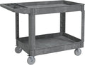 Utility Cart on Wheels, 2 Shelf Heavy Duty Plastic Rolling Cart, 550LBS by Xalvora