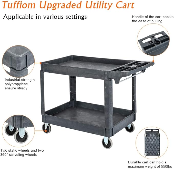 TUFFIOM Plastic Service Utility Cart - Image 4