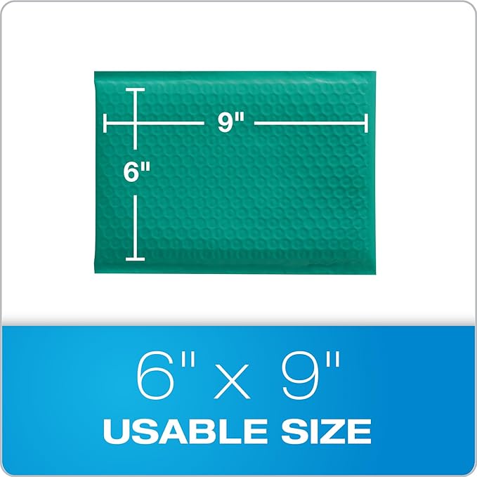 Quality Park Bubble Mailers, Turquoise Poly Mailers, Padded Envelopes, Shipping - Image 6