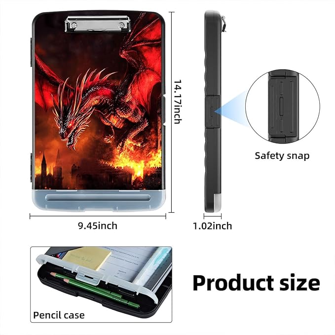 Clipboard with Storage Box & Pen Holder, Heavy Duty Clip Boards 8.5x11 - Image 2