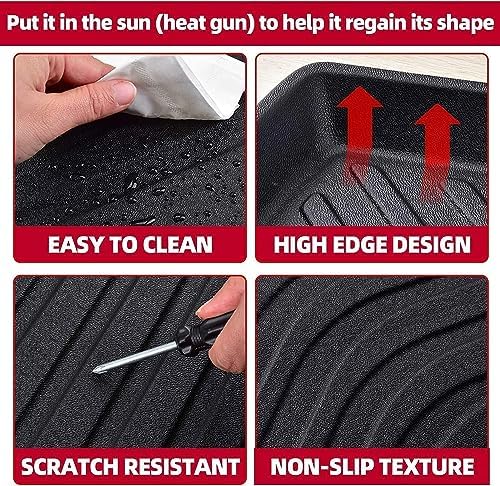 Naibeve Floor Mats for Polaris Ranger XP 1000 Crew 2019-2025 (4 Passenger)-All Weather for Polaris Ranger XP 1000 Floor Mats Liners 2 Row & Cargo Mats Bed Liner (Floor Liner+Trunk Mat) - Image 7