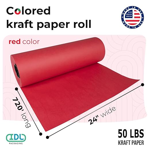 Christmas Red Kraft Paper Roll 24" x 8640" - Image 2