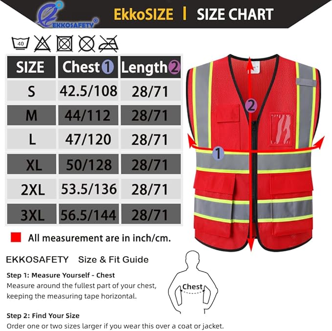 Reflective Mesh Safety Vest for Men Women - Image 2