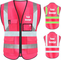 YOWESHOP High Visibility Safety Vest Custom Your Logo Protective Workwear 5 by YOWESHOP