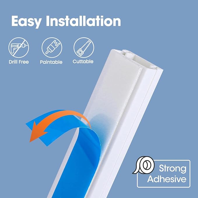 630in Cord Hider Kit, Paintable Cable Raceway, Cord Covers - Image 3