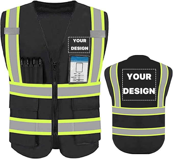 YOWESHOP High Reflective Visibility Safety Vest Custom Your Logo Safety Workwear by YOWESHOP