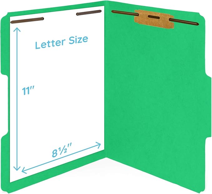 50 Green Fastener File Folders - Image 6