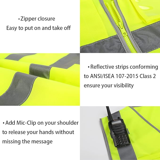 BeautyWill Custom Safety Vest Logo Class 2 High Visibility Reflevtive Vest - Image 4