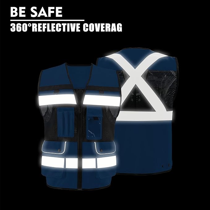Safety Vest High Visibility Reflective Construction Vest - Image 4