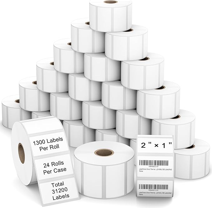 2"x1" 3-Proof Direct Thermal Barcode Labels Rolls by LabelChoice
