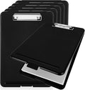 6PCS Black Clipboard with Storage, 8.5x11 Plastic Clip Boards with Storage by FVIEXE