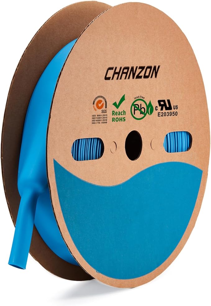 Chanzon 2:1 Ratio - 80Ft Roll - 25/32" Heat Shrink Tubing 2:1 Blue Polyolefin by Chanzon
