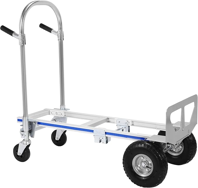 2 in 1 Aluminum 800LBS Capacity Folding Hand Truck Dolly Cart W/Wheel Heavy - Image 9
