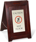 SmartSign Premium 'Caution Wet Floor' Wooden A-Frame Standing Floor Sign by SmartSign