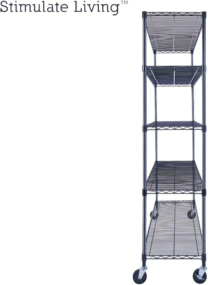 60"x18"x72" Prime Heavy Duty Black 5-Tier Wire Shelving NSF 4000 LBS MAX - Image 9