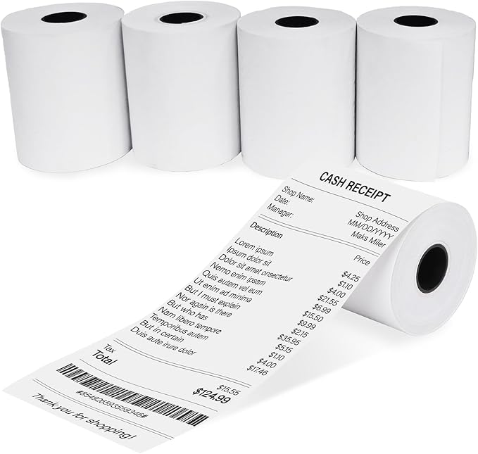 2 1/4 x 85 Thermal Receipt Paper Rolls, POS Cash Register Paper Rolls, BPA Free by lelulebel