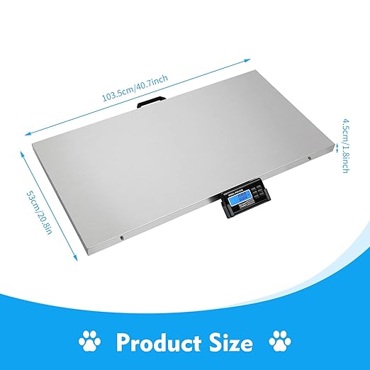 Animal Digital Scale, 200KG/440Lbs Electronic Stainless Steel Veterinary Scale - Image 3
