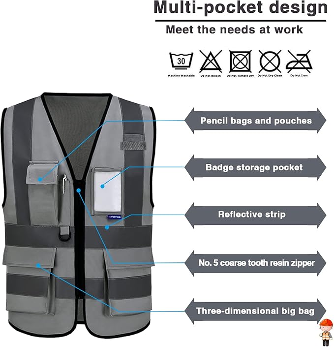 A-SAFETY High Visibility Reflective Safety Vest Customize Logo - Image 4
