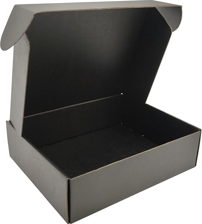 Black Shipping Boxes for Small Business Pack of 25-10x8x2.7 inches Cardboard by Lmuze