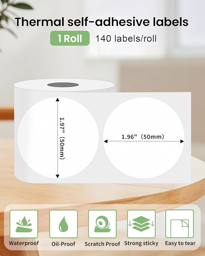 Phomemo Labels - Frosted Clear Round Label - Image 3