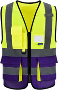 Yellow&Purple 4XL-5XLHigh Visibility Safety Vest by A-SAFETY
