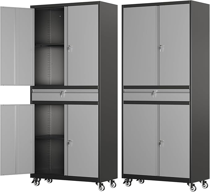73" Metal Garage Storage Cabinet by LISSIMO