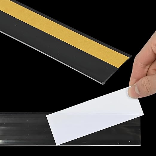 50 Pcs Shelf Label Strips, Self Adhesive Shelf Label Holder, 1.5''H x 48''L by Inracity