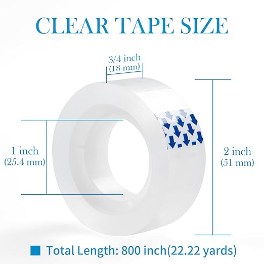 48 Rolls Clear Tape, Transparent Tape Refills - Image 2