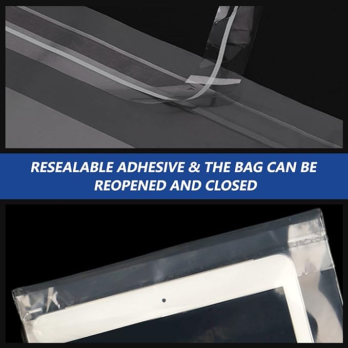 iMailer - 200 Count - 13" x 15" Clear Plastic Poly Bags - Image 3
