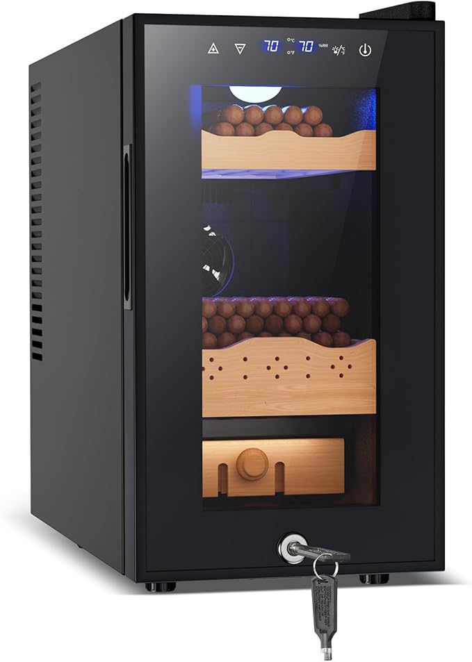 Tylza Cigar Humidor Cabinet 25L, Temp & Humidity Control Electric Humidors by TYLZA