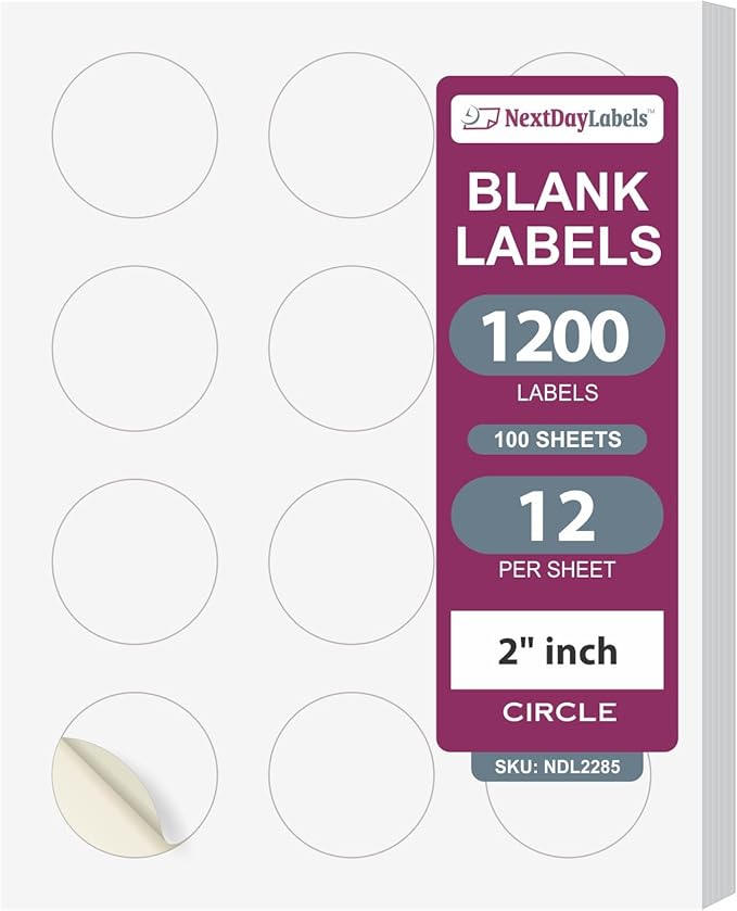 NextDayLabels - 2 Inch Round Labels by NextDayLabels