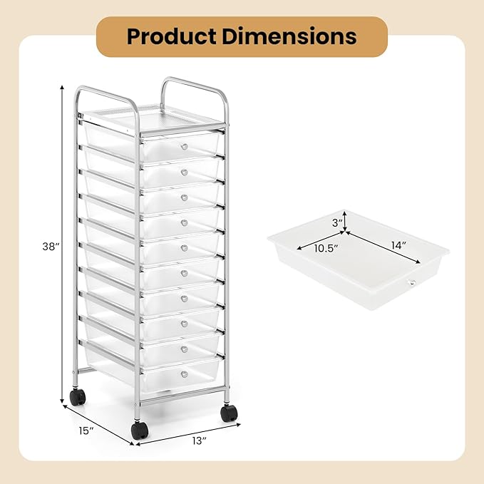 Giantex Rolling Storage Cart - Image 6
