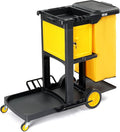 TUFFIOM Janitorial Cart with Key-Locking Cabinet, 3-Shelf Commercial Cleaning by TUFFIOM
