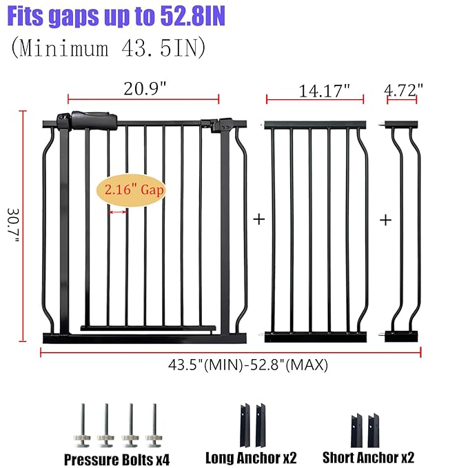 Baby Gates Extra Wide 48-53 Inch Large Baby Gate - Image 2