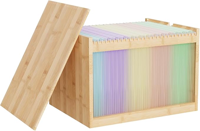 Natural Bamboo & Acrylic File Box - Image 7