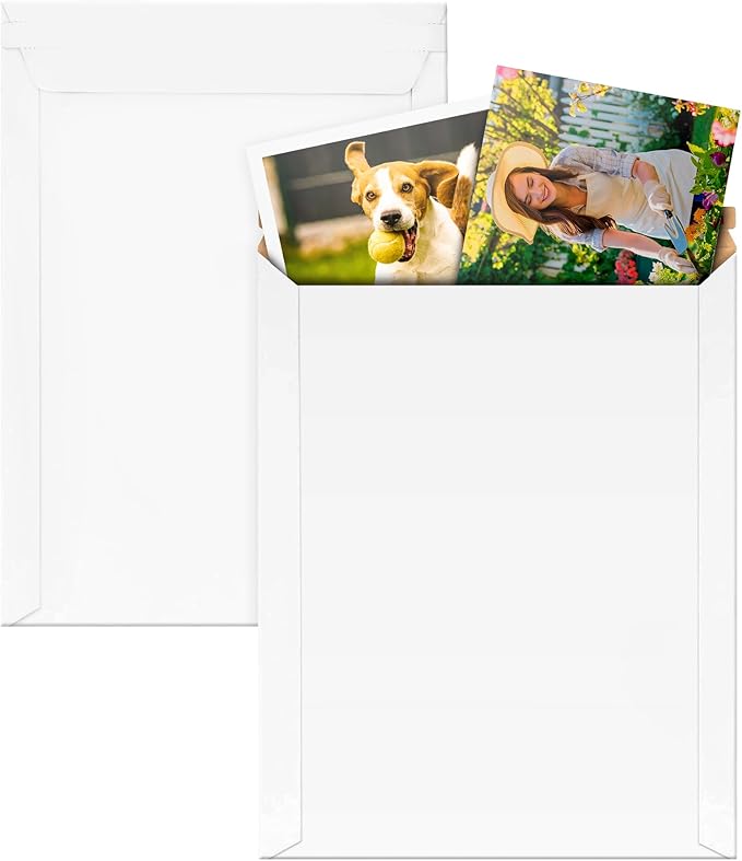 White Kraft Rigid Mailers, 9.75 x 12.25 Inches. Pack of 100 Paperboard by APQSupply%C2%AE