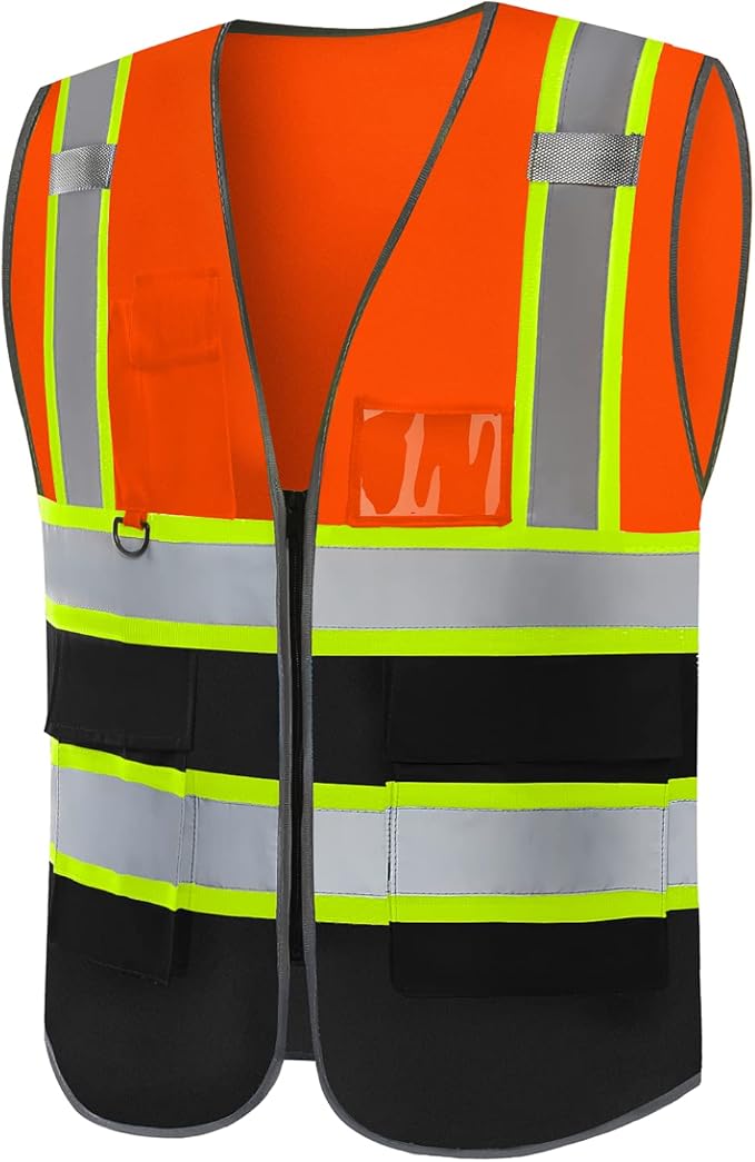 BeautyWill Custom Logo Safety Vest Class 2 High Visibility Reflective Vest - Image 6