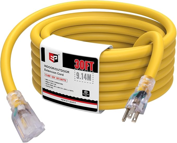 EP 30 Ft Lighted Outdoor Extension Cord by ENERGYPRO