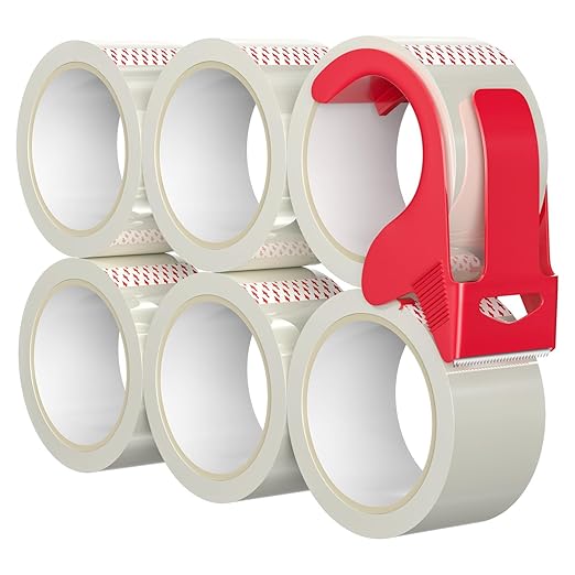6 Rolls of Clear Shipping Packaging Tape, Packing Tape, Cardboard Tape by Unknown