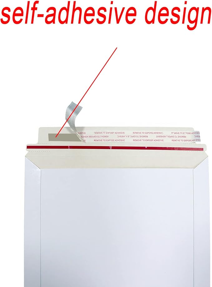 Rigid Mailers 30 Pack 6.25 x 8.25 inches White Self Seal Stay Flat Bulk - Image 4