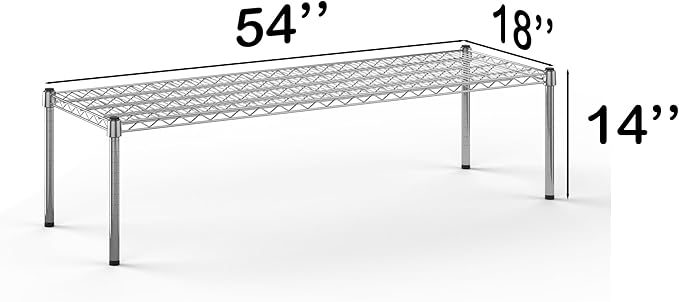 18''W x 54''L x 14''H Chrome Plated Wire Dunnage Rack | Off The Floor Storage - Image 3