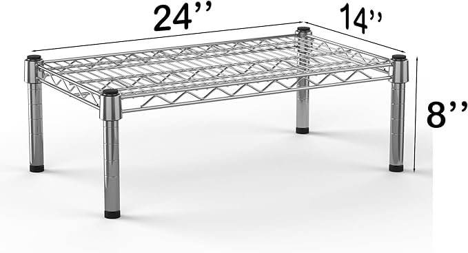 14''W x 24''L x 8''H Chrome Plated Wire Dunnage Rack | Off The Floor Storage - Image 3