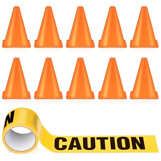 Frienda 11 Pcs Construction Birthday Party Supplies Plastic Traffic Cone by Frienda