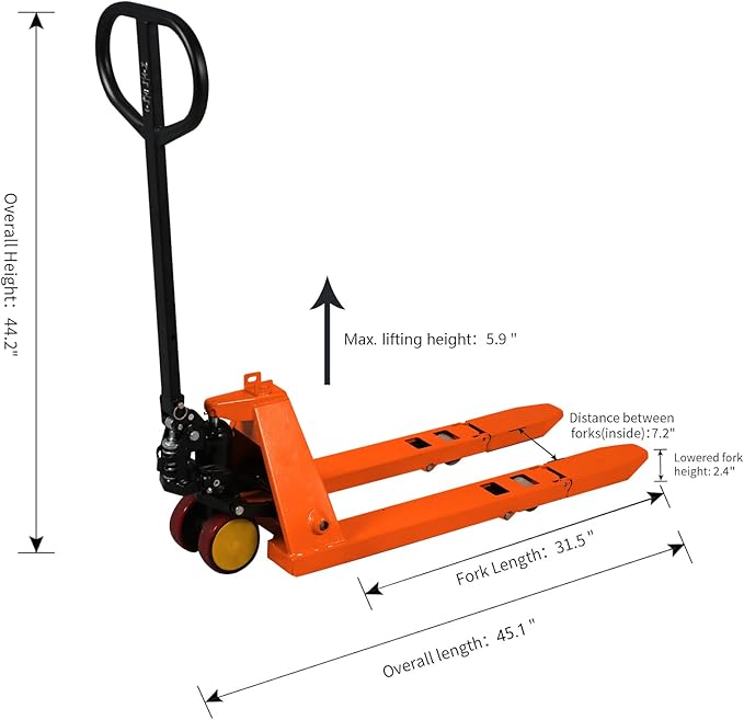 Tory Carrier Mini Pallet Jack Trucks, 2200 lbs Capacity 31.5" x 15" Forks - Image 3