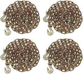 Mytee Products (4 Pack) 1/4" x 12' Transport Binder Chain Grade 70 with Grab Hook - 3150 LBS WLL Transport Binder Tow Chain with Hooks - Towing Equipment - Gold Chromate by MyteeProducts