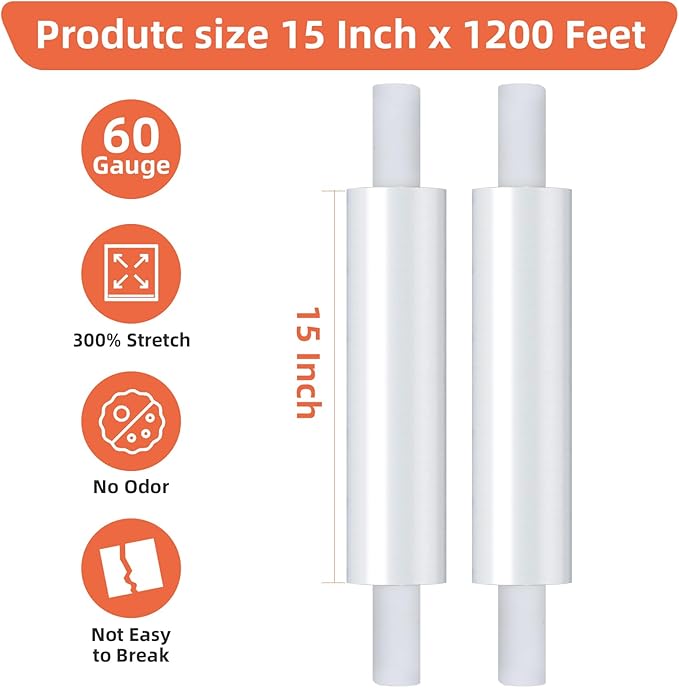 15in Stretch Wrap Roll - Image 2